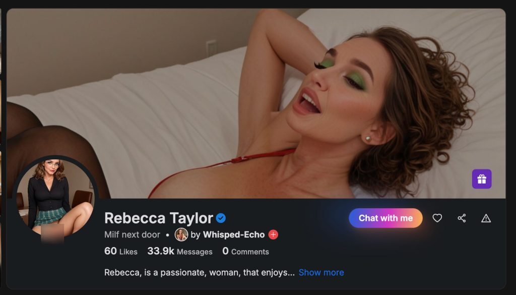 Rebecca Taylor one of the AI models on Fams.ai